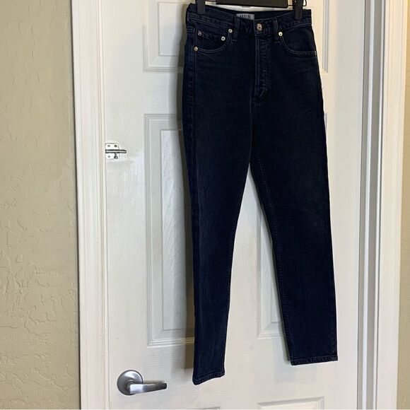AGOLDE Nico High Rise Slim Fit Relic Wash Button Fly Crop Jeans Size 25 - Picture 5 of 12